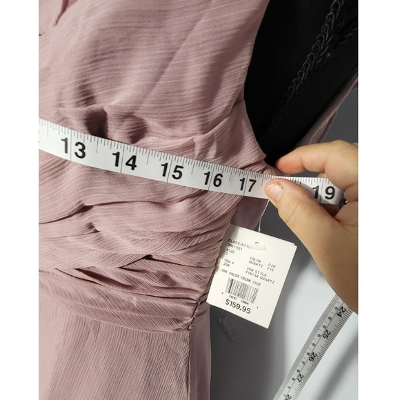 David's Bridal One Shoulder Chiffon Formal Dress with Cascading detail Size 2 - Picture 10 of 12